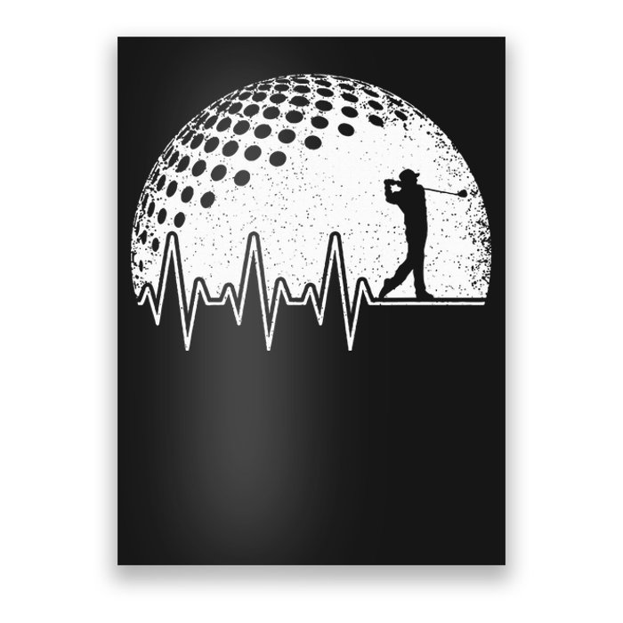 Golf Heartbeat Golf Player Vintage Golfer Poster