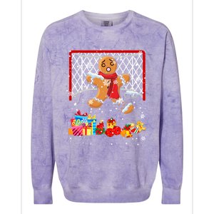 Gingerbread Hockey Goalie Xmas Gingerbread Hockey Player Great Gift Colorblast Crewneck Sweatshirt