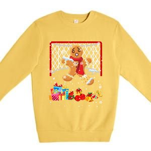 Gingerbread Hockey Goalie Xmas Gingerbread Hockey Player Great Gift Premium Crewneck Sweatshirt