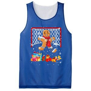 Gingerbread Hockey Goalie Xmas Gingerbread Hockey Player Great Gift Mesh Reversible Basketball Jersey Tank