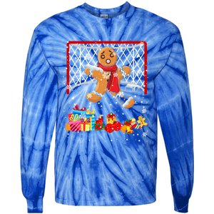 Gingerbread Hockey Goalie Xmas Gingerbread Hockey Player Great Gift Tie-Dye Long Sleeve Shirt