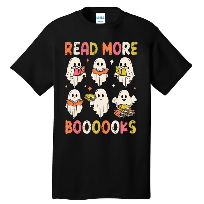 Groovy Halloween Ghost Read More Boooooks Librarian Teacher Tall T-Shirt