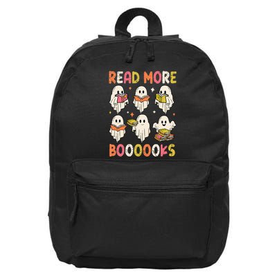 Groovy Halloween Ghost Read More Boooooks Librarian Teacher 16 in Basic Backpack