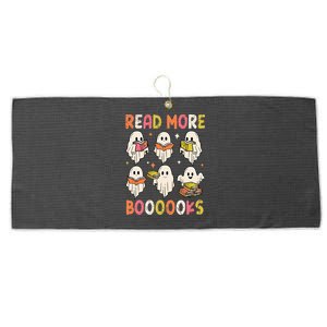 Groovy Halloween Ghost Read More Boooooks Librarian Teacher Large Microfiber Waffle Golf Towel