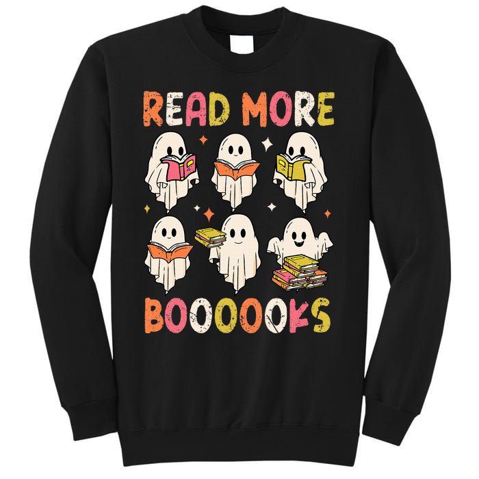 Groovy Halloween Ghost Read More Boooooks Librarian Teacher Tall Sweatshirt