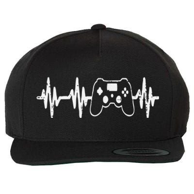 Gaming Heartbeat Game Controller Gamer Teen Wool Snapback Cap