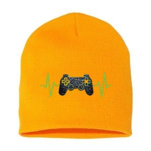 Gamer Heartbeat Gaming Video Games Girls Teens Short Acrylic Beanie