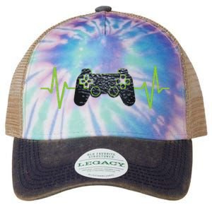 Gamer Heartbeat Gaming Video Games Girls Teens Legacy Tie Dye Trucker Hat