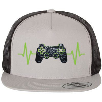 Gamer Heartbeat Gaming Video Games Girls Teens Flat Bill Trucker Hat