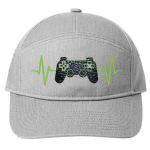 Gamer Heartbeat Gaming Video Games Girls Teens 7-Panel Snapback Hat