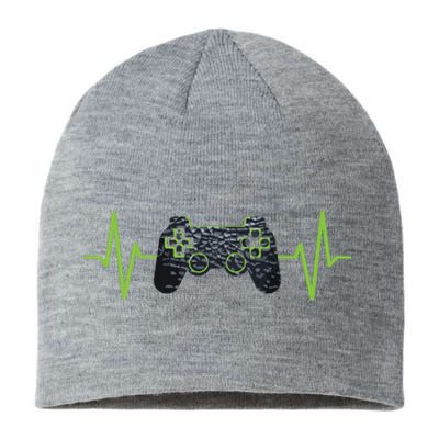 Gamer Heartbeat Gaming Video Games Girls Teens Sustainable Beanie