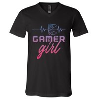 Gamer  Heartbeat Gaming V-Neck T-Shirt