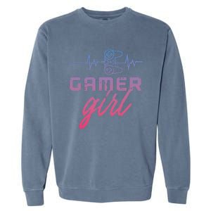 Gamer  Heartbeat Gaming Garment-Dyed Sweatshirt