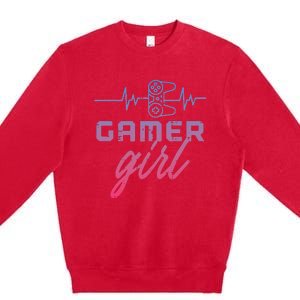 Gamer  Heartbeat Gaming Premium Crewneck Sweatshirt