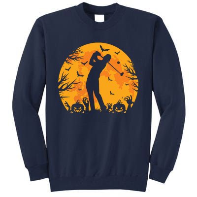 Golfing Halloween Golfer Pumpkin Spooky Golf Halloween Tall Sweatshirt