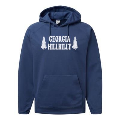 Georgia Hillbilly Gift Performance Fleece Hoodie