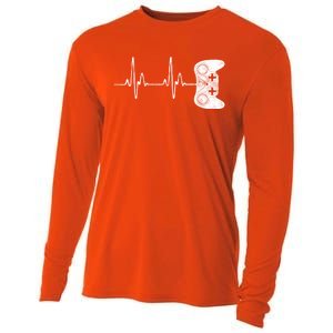 Gamer Heartbeat Gift Video Game Lover Gifgift Cooling Performance Long Sleeve Crew