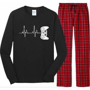 Gamer Heartbeat Gift Video Game Lover Gifgift Long Sleeve Pajama Set