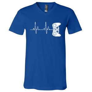 Gamer Heartbeat Gift Video Game Lover Gifgift V-Neck T-Shirt