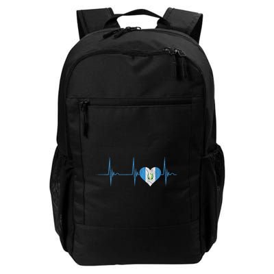 Guatemala Heart Guatemalan Heartbeat Ekg Pulse Chapin Mayan Daily Commute Backpack