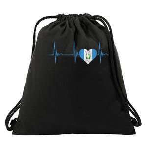 Guatemala Heart Guatemalan Heartbeat Ekg Pulse Chapin Mayan Drawstring Bag