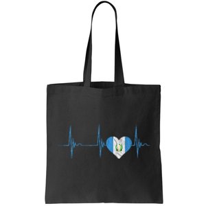 Guatemala Heart Guatemalan Heartbeat Ekg Pulse Chapin Mayan Tote Bag