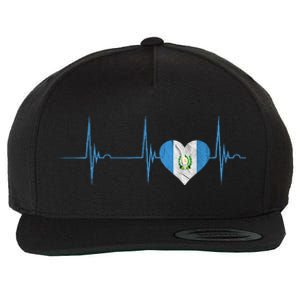 Guatemala Heart Guatemalan Heartbeat Ekg Pulse Chapin Mayan Wool Snapback Cap