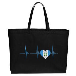 Guatemala Heart Guatemalan Heartbeat Ekg Pulse Chapin Mayan Cotton Canvas Jumbo Tote