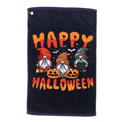 Gnomes Halloween Greeting Holiday Pumpkin Creepy Halloween Platinum Collection Golf Towel