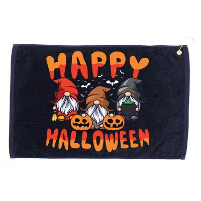 Gnomes Halloween Greeting Holiday Pumpkin Creepy Halloween Grommeted Golf Towel