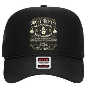 Ghost Hunter Ghost Hunting Halloween Paranormal Activity High Crown Mesh Back Trucker Hat