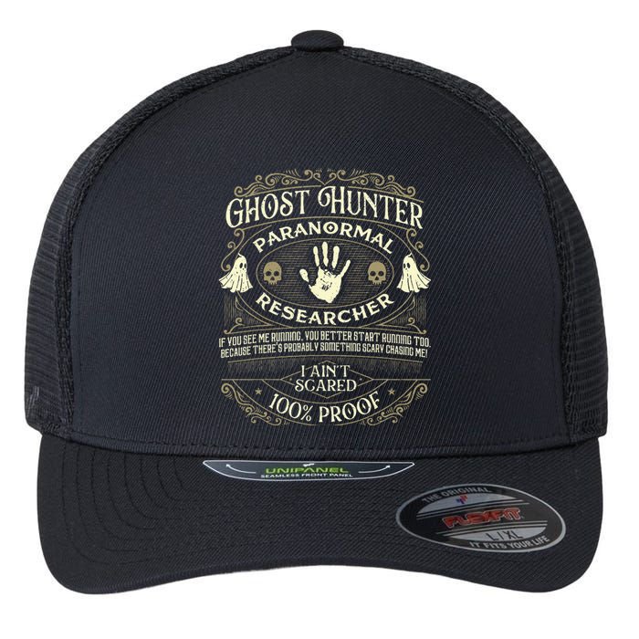 Ghost Hunter Ghost Hunting Halloween Paranormal Activity Flexfit Unipanel Trucker Cap