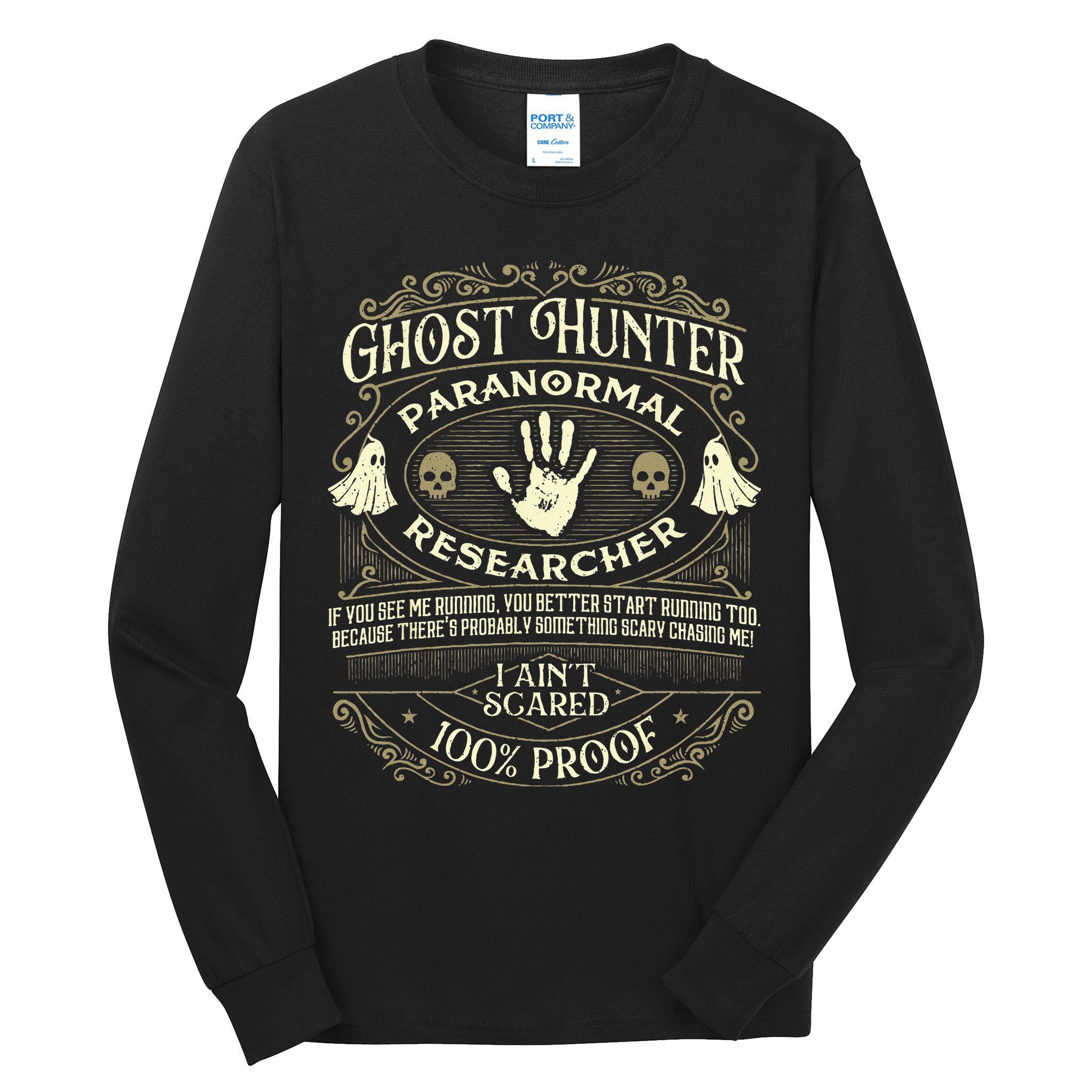Ghost Hunter Ghost Hunting Halloween Paranormal Activity Tall Long Sleeve T-Shirt