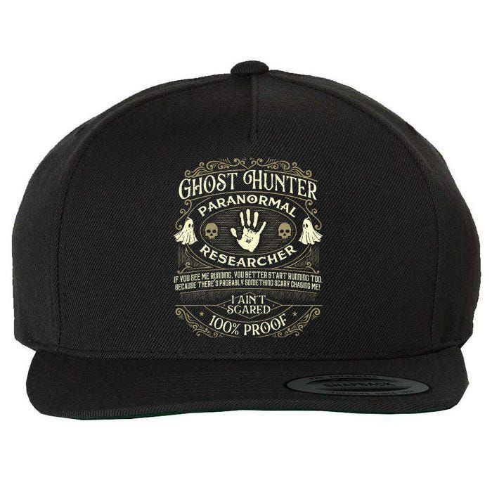 Ghost Hunter Ghost Hunting Halloween Paranormal Activity Wool Snapback Cap