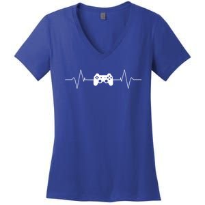 Gaming Heartbeat Gamer Gift Cute Gift Women's V-Neck T-Shirt