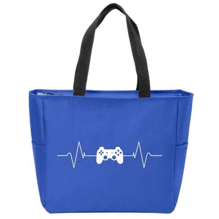 Gaming Heartbeat Gamer Gift Cute Gift Zip Tote Bag