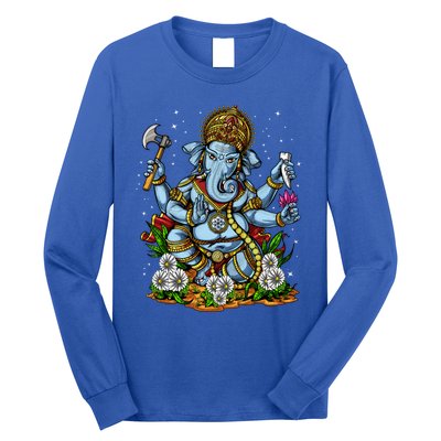 Ganesha Hindu God Elephant Spiritual Yoga Meditation Hippie Gift Long Sleeve Shirt