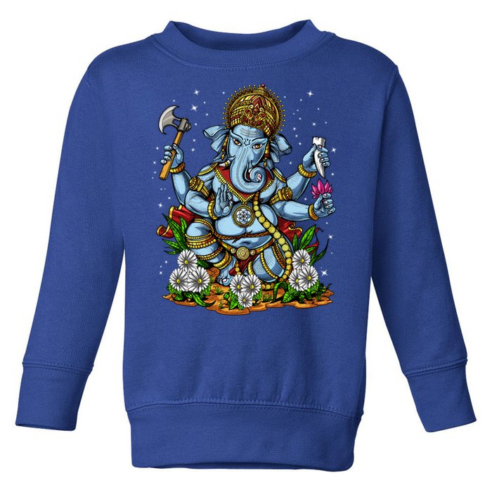 Ganesha Hindu God Elephant Spiritual Yoga Meditation Hippie Gift Toddler Sweatshirt