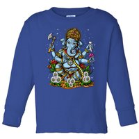 Ganesha Hindu God Elephant Spiritual Yoga Meditation Hippie Gift Toddler Long Sleeve Shirt