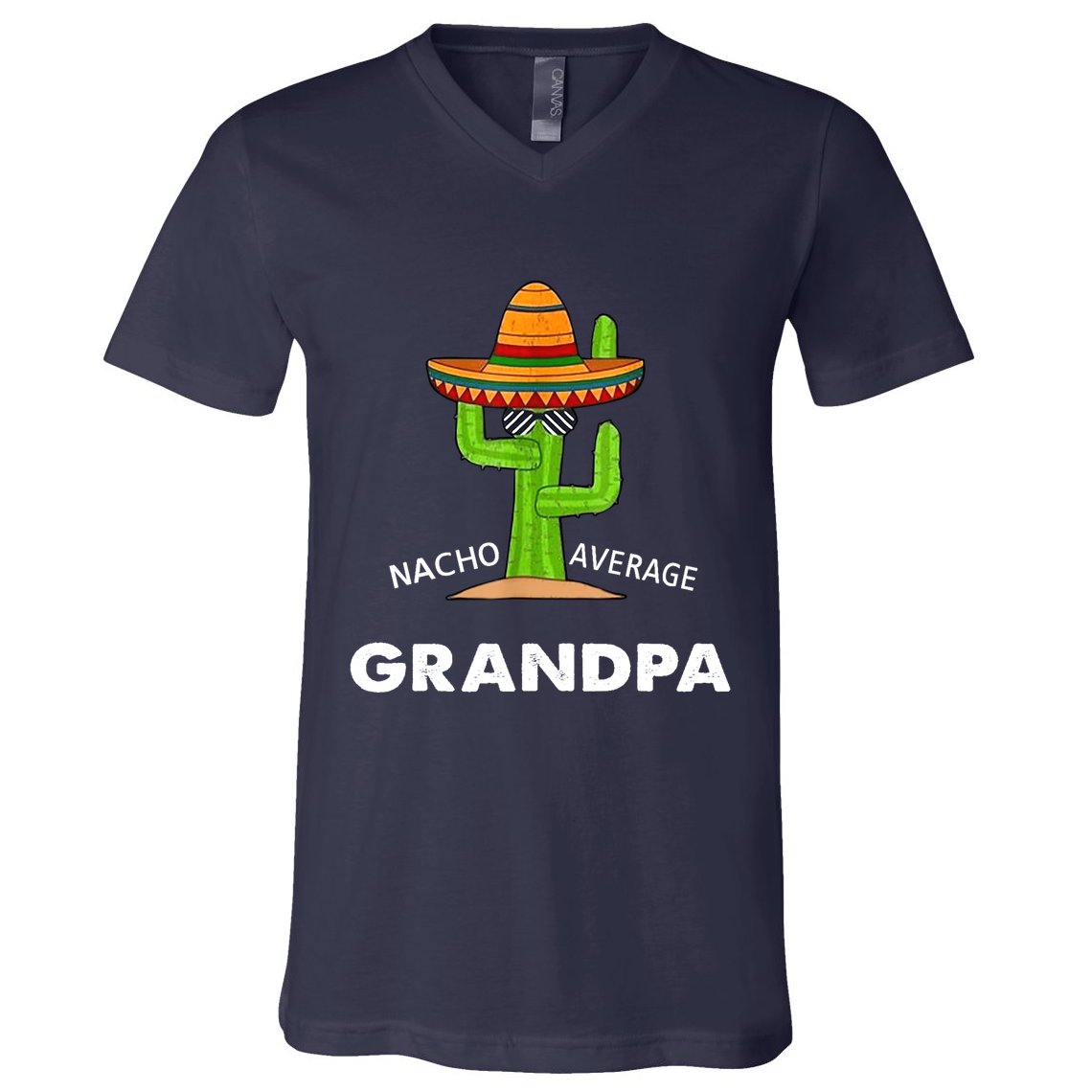 Grandpa Humor GiftsFunny Meme Saying Nacho Average Grandpa V-Neck T-Shirt
