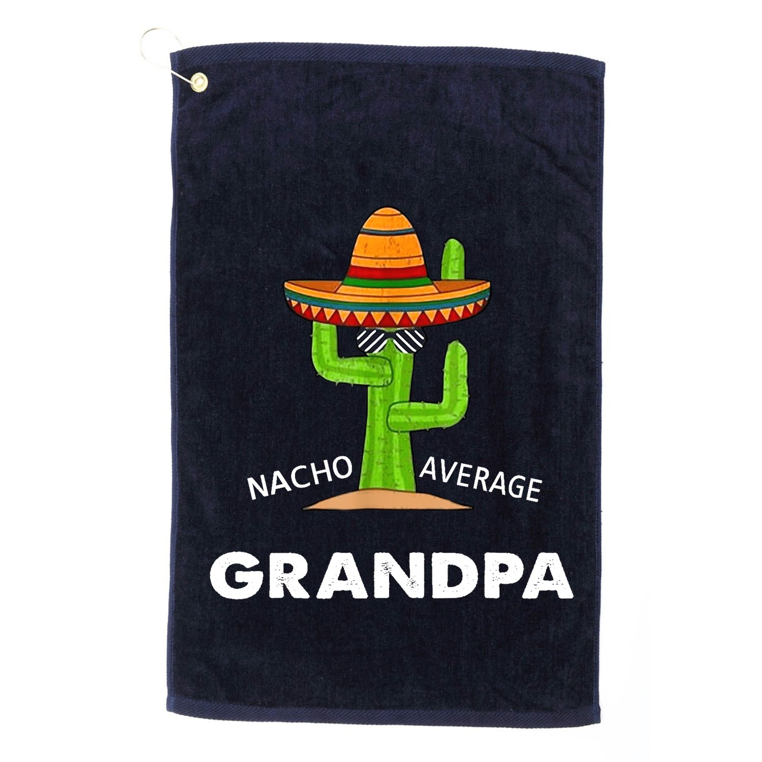 Grandpa Humor GiftsFunny Meme Saying Nacho Average Grandpa Golf Towel