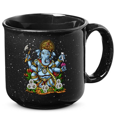 Ganesha Hindu God Elephant Spiritual Yoga Meditation Hippie Gift 15oz Campfire Ceramic Mug