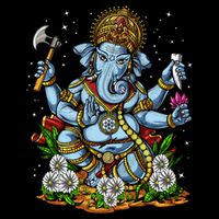 Ganesha Hindu God Elephant Spiritual Yoga Meditation Hippie Gift Flat Bill Trucker Hat