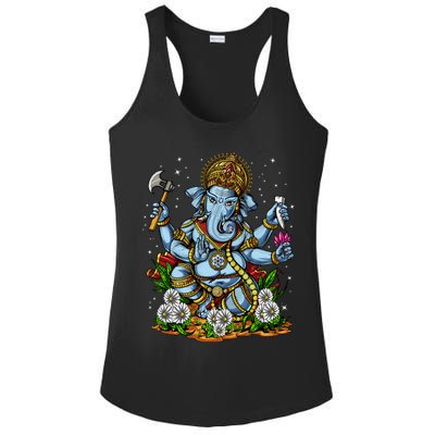 Ganesha Hindu God Elephant Spiritual Yoga Meditation Hippie Gift Ladies PosiCharge Competitor Racerback Tank