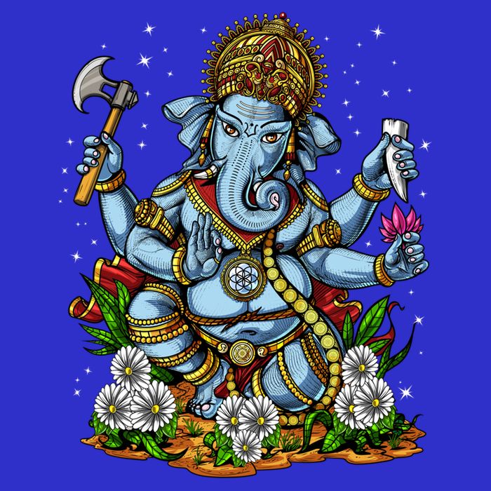 Ganesha Hindu God Elephant Spiritual Yoga Meditation Hippie Gift Button