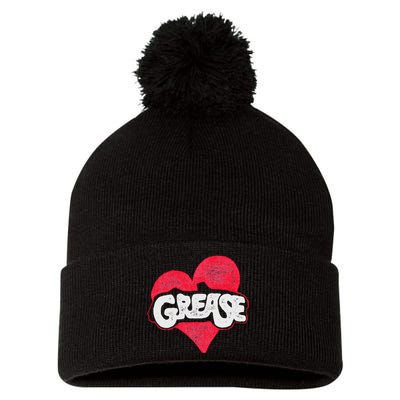 Grease Heart Pom Pom 12in Knit Beanie