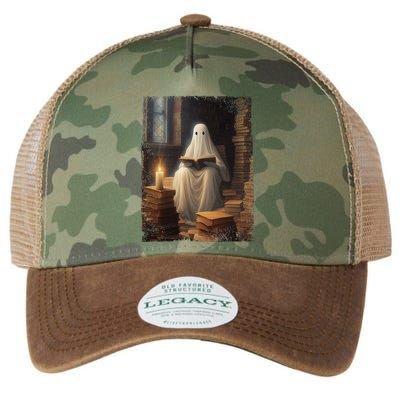 Gothic Halloween Ghost Reading Book Window Dark Academia Legacy Tie Dye Trucker Hat