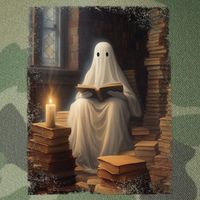 Gothic Halloween Ghost Reading Book Window Dark Academia Legacy Tie Dye Trucker Hat