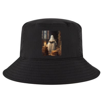 Gothic Halloween Ghost Reading Book Window Dark Academia Cool Comfort Performance Bucket Hat
