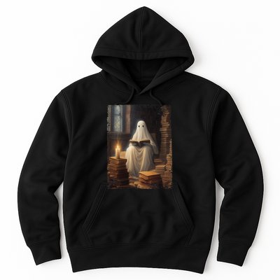 Gothic Halloween Ghost Reading Book Window Dark Academia Hoodie